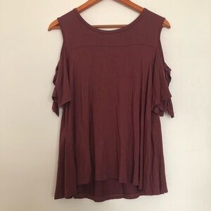 Cold shoulder tie up blouse